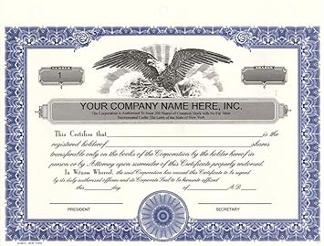 Amazon Com Custom Printed Corporate Stock Certificates