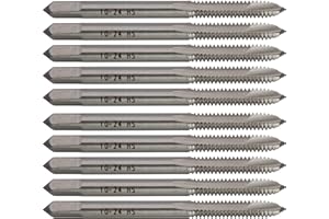 CME TOOLS 10 pcs M2 High-Speed Steel Spiral Point Taps, 10-24 UNC, Plug Chamfer, H3, 2 Flute, Bright (Uncoated) Finish