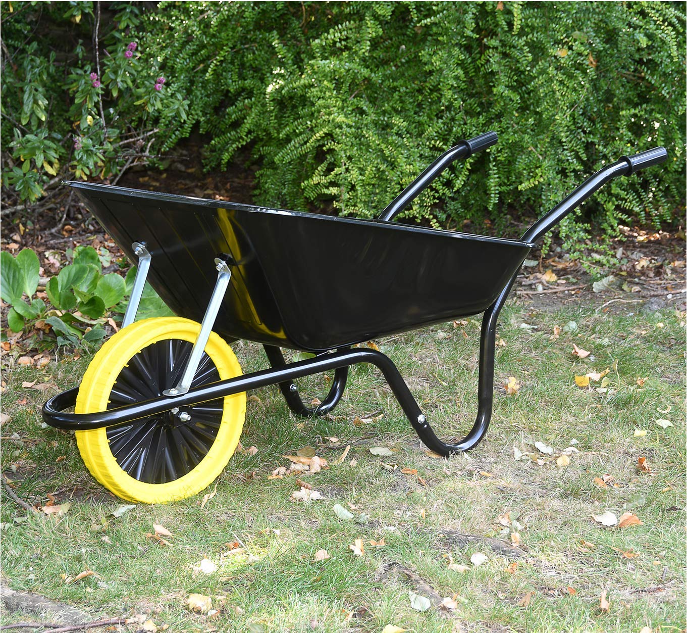 Walsall BEASBPP 85L Heavy Duty Easiload Wheelbarrow Builders Barrow Black with Puncture Proof Wheel