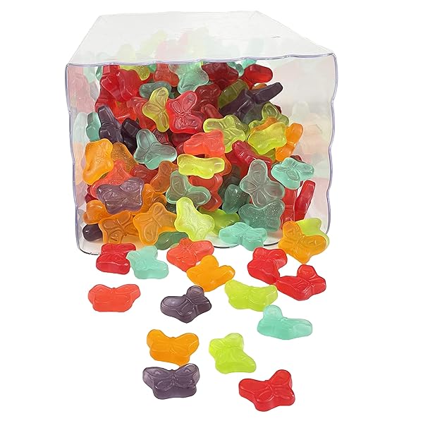 FRUIDLES BUTTERFLIES MINI GUMMY CANDY, ASSORTED FRUIT FLAVORS, ALLERGY FRIENDLY, NON-GMO, NO ARTIFICIAL SWEETENERS (1 POUND)