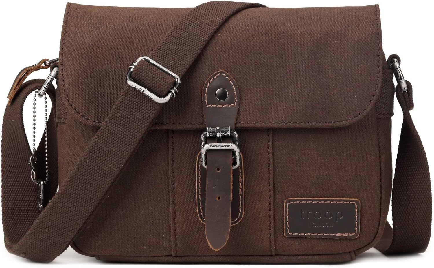 Troop London Canvas Leather Cross Body Bag, Small Travel Bag TRP0440 - Image 3