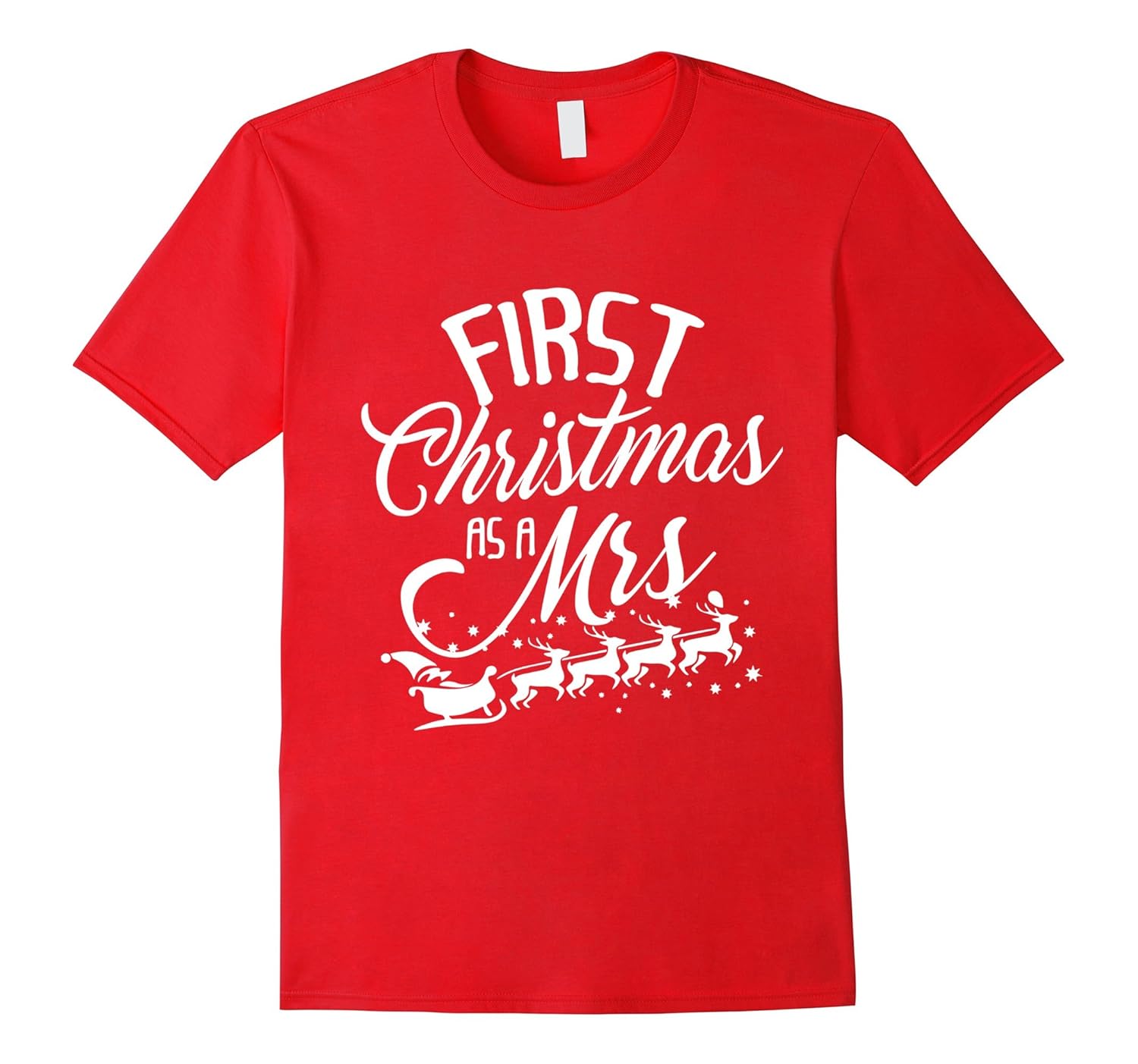 First Christmas as a Mrs. Matching Couples Xmas T-Shirt-ANZ