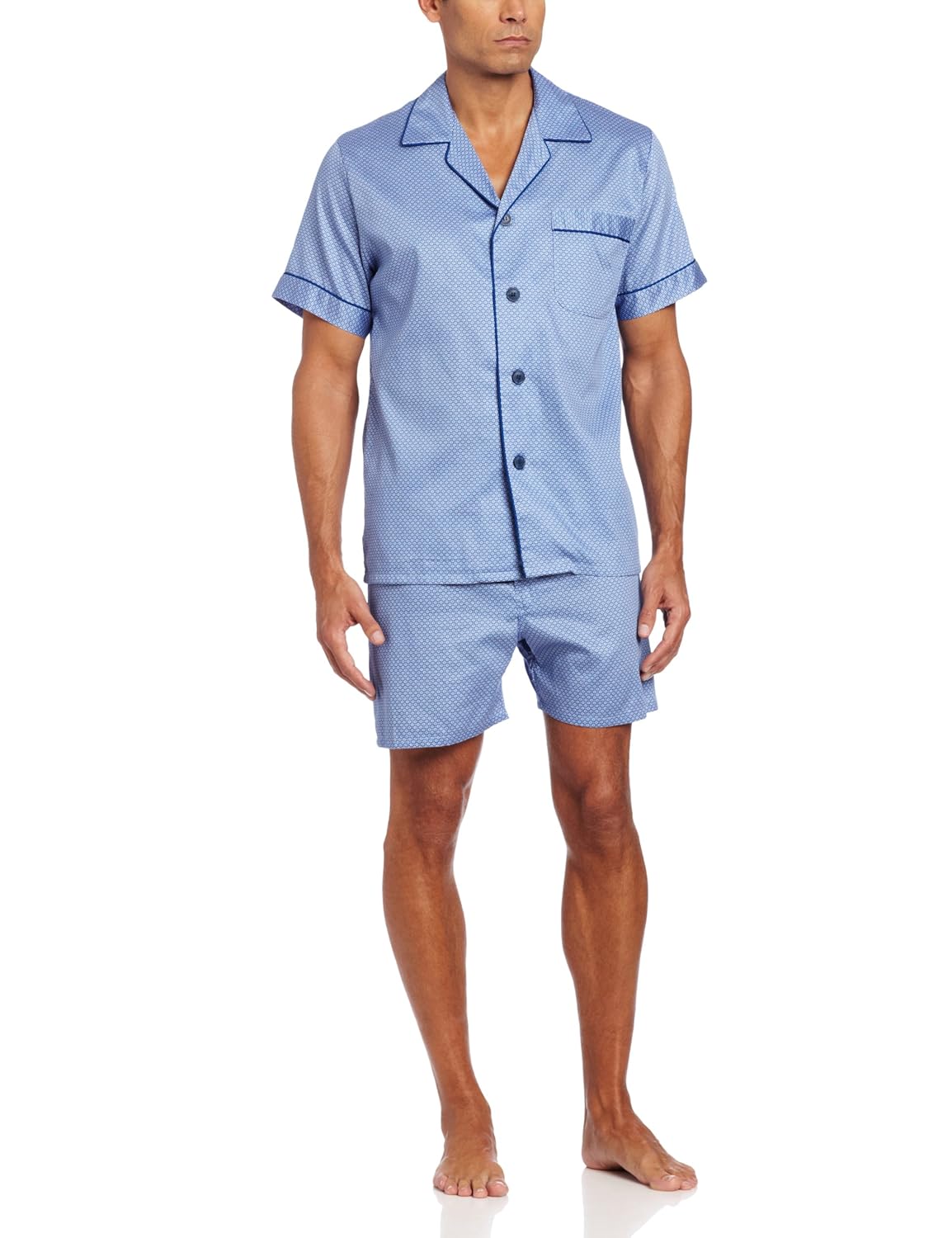 Majestic International Men's Neat Print Shortie Pajama, Ocean, Small at Amazon Men’s Clothing