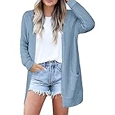 Dimur Cardigan Sweaters for Women Lightweight Open Front Waffle Knit Cardigans Casual Loose Fall Outfits for Women 2025