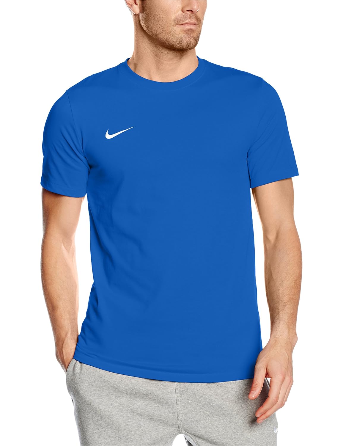 white and royal blue mens t shirt