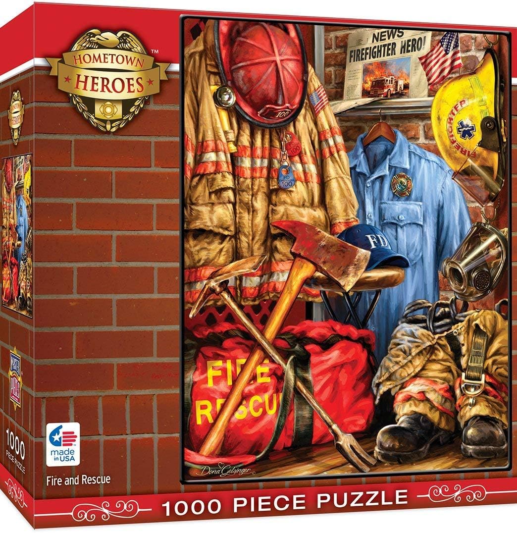 MasterPieces Hometown Heros Jigsaw Puzzle Fire & Rescue, Featuring Art by Dona Gelsinger, 1000Piece