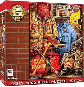 MasterPieces Hometown Heros Jigsaw Puzzle Fire & Rescue, Featuring Art by Dona Gelsinger, 1000Piece