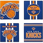 FOCO NBA Official 4-Pack Beverage Drink Stone Coaster Set (New York Knicks)