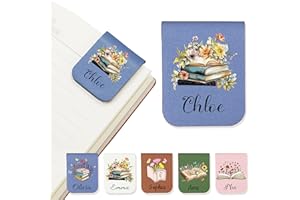 Personalized Bookmark,Custom Magnetic Leather Bookmarks with Name,Gifts for Book Lovers,Girlfriend,Boyfriend,Women,Men,Teache