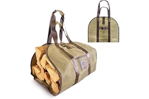 HOMIEBUDS Dogwood Tuff - Log Carrier for Firewood, Campfire & Fireplace Log Holder, Canvas Firewood Log Carrier, Firewood Holder Indoor & Outdoor Use, X-Large