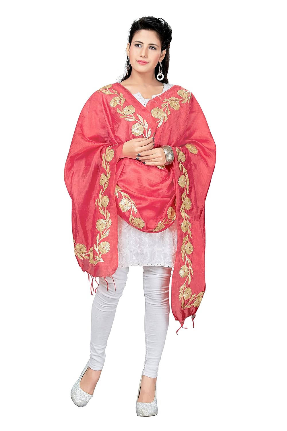 rani saahiba gota embroidered art silk dupatta