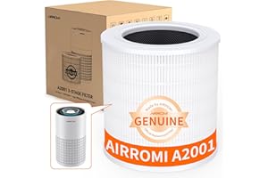 AIRROMI Filtre de rechange HEPA A2001 pour purificateur d'air, filtre original 3 en 1, élimine 99,97 % des particules de 0,3 