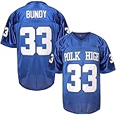 TKJPYWYH AL Bundy Jersey,33 Polk High Football Jersey Men's Blue Shirt 90S Hip Hop Clothing Party White