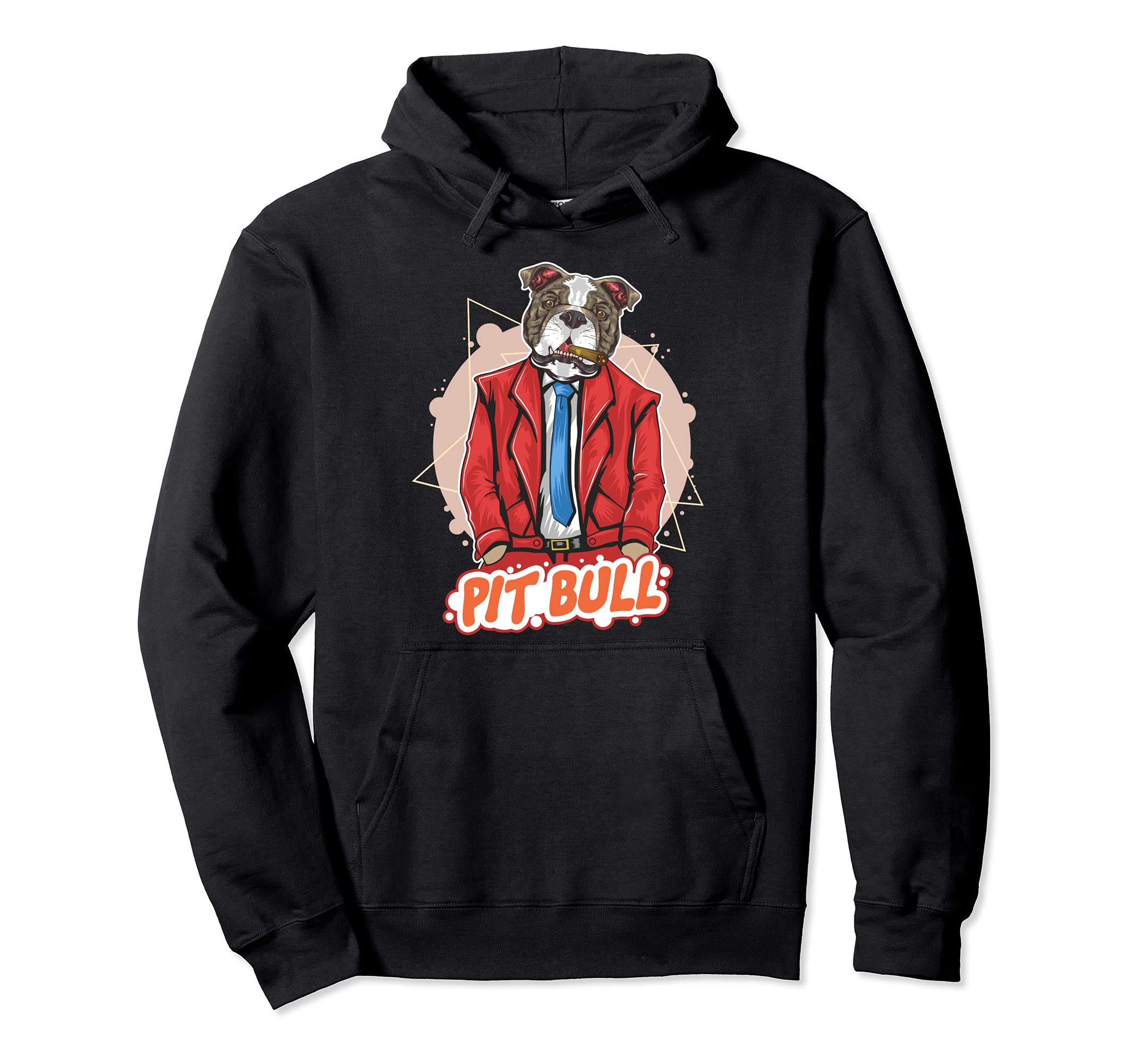 Handsome Pitbull Dog In A Suit And Tie Pullover Hoodie