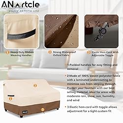 ANartcle 3-Seater Patio Sofa Cover,76W x 32.5D x