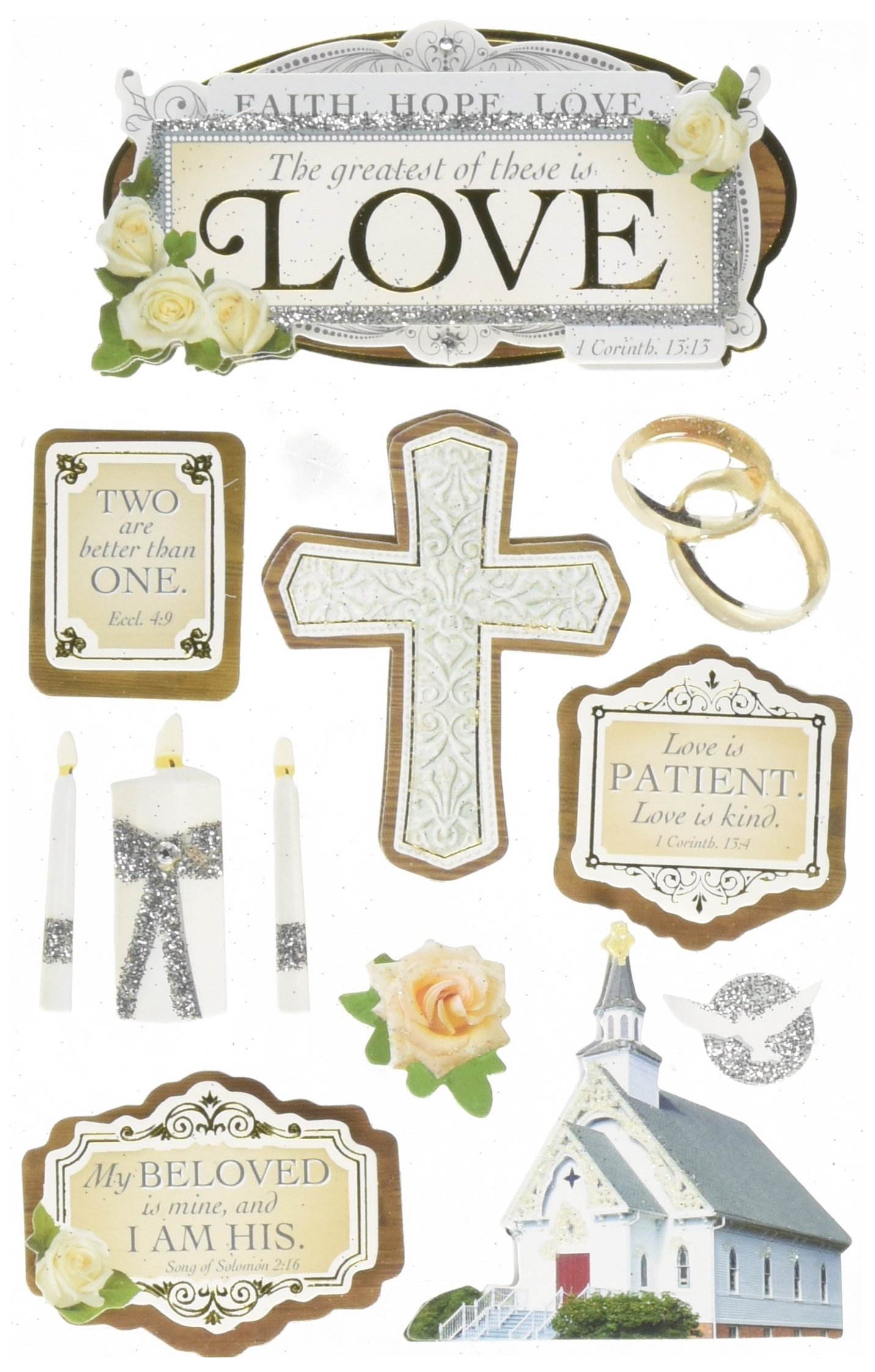 Paper House Paper House 3D Stickers-Greatest Is Love, Other, Multicoloured