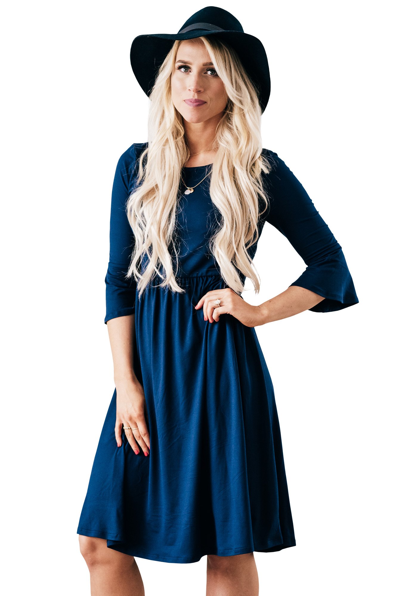 Mikarose "Naomi Bell Sleeve Modest Dress