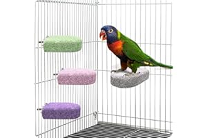 Bird Perch Beak Grinding Stone​ - 4 PCS Parrot Beak Grinding & Nail Trimming Stone for Cage, Bird Cage Toys Accessories, Bird