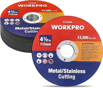 WORKPRO 115 mm Metal Cutting Discs 20 Pack 1.2 mm Ultrathin Abrasive Wheels