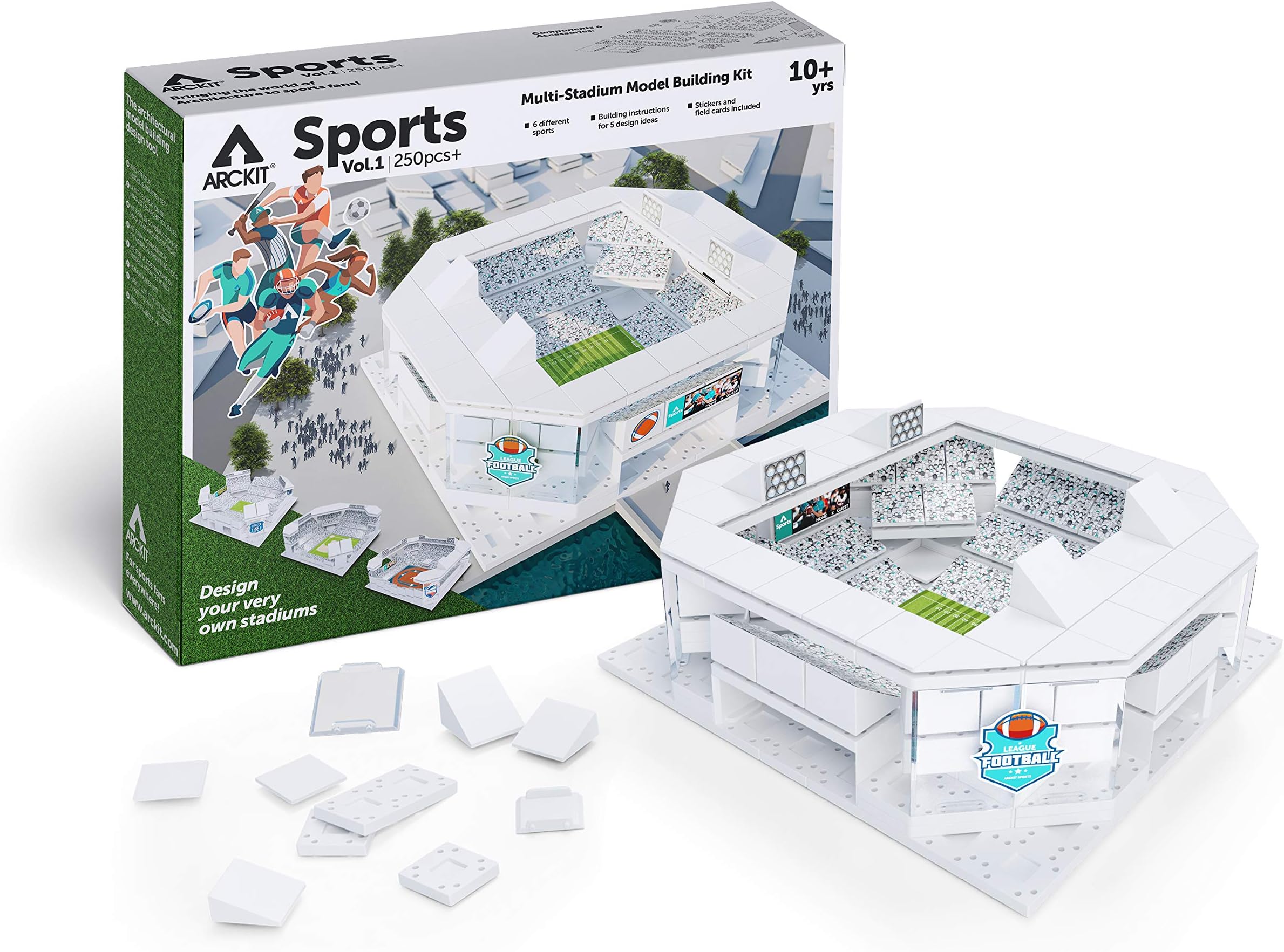 Arckit Stadium Volume 1 Scale Model Building Blocks Kit, STEM Educational Toy, Architecture for Kids, Unique Gift for Adults & Kids