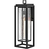 Hinkley Republic Large Outdoor Wall Mount Lantern, Composite, Clear Seedy Glass Panes, Anti-Fading Finish, Adjustable Mountin