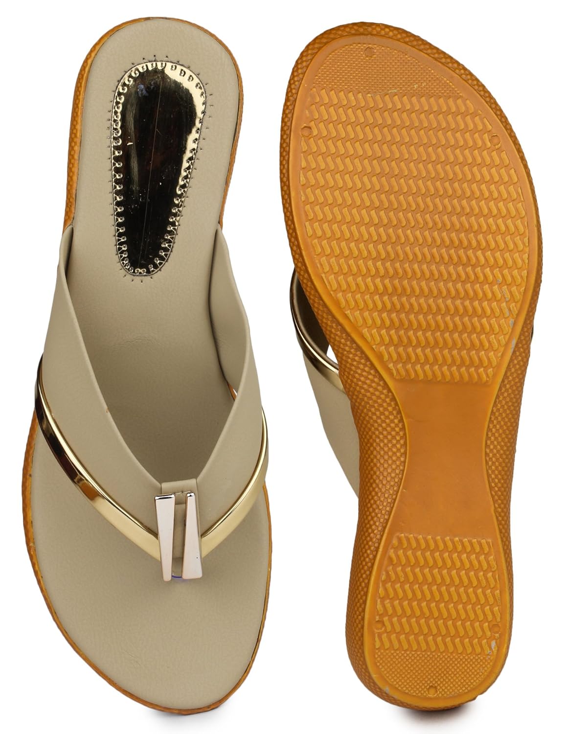 bonzer women's brown synthetic leather wedges