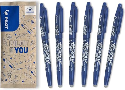 Pilot FriXion Ball Erasable Pen 0.7mm 6 Blue Refillable Note Pens