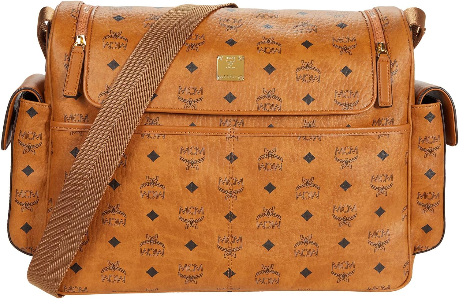 MCM Klassik Visetos Diaper Bag Cognac One Size Shoes