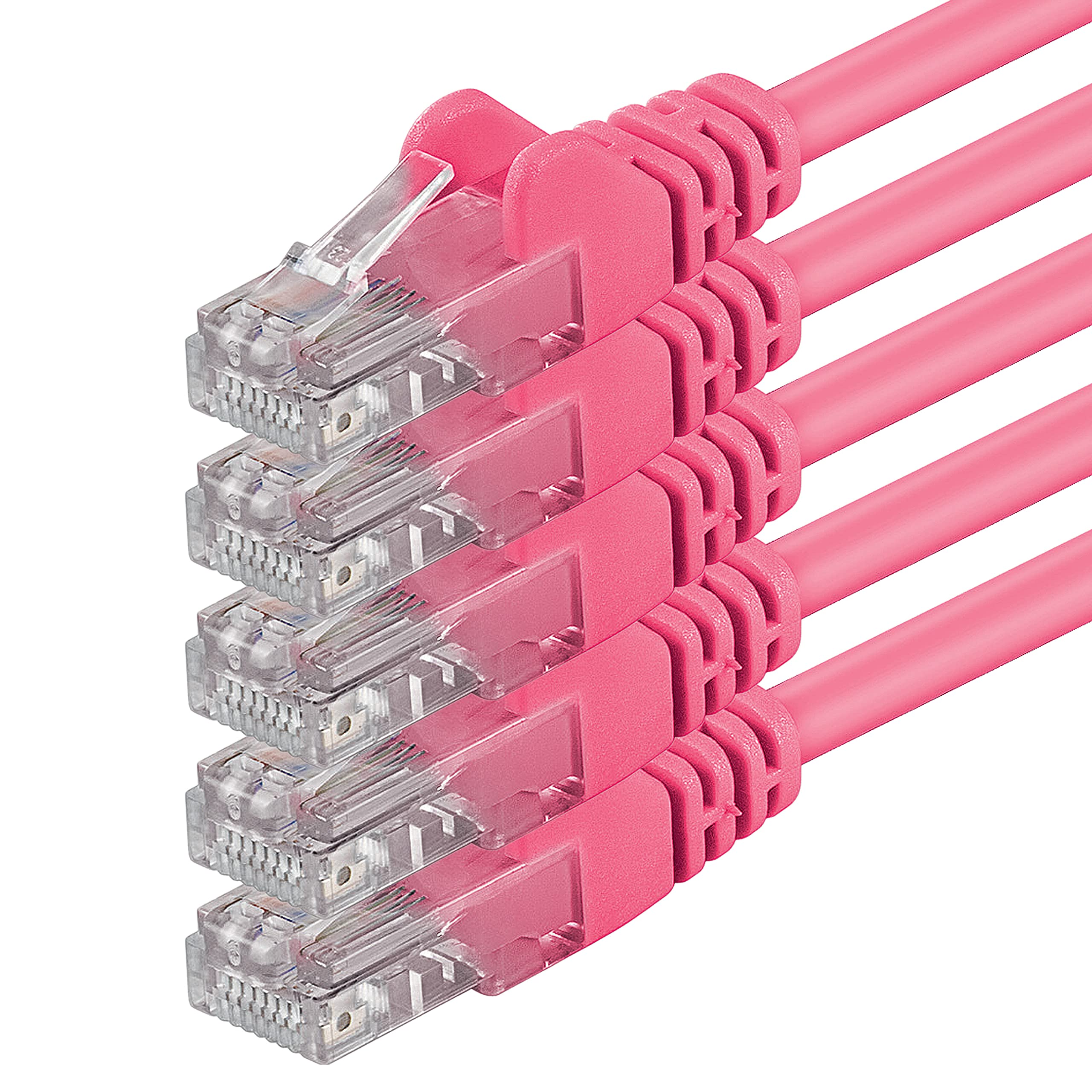 1aTTack.de 0.5m - magenta - 5 pieces - (PACK) - CAT.6 CAT6 Ethernet LAN network cable 1000 Mbit/s patch cable