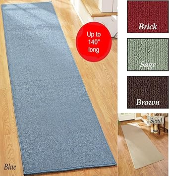Floor Runners Extra Long Nonslip Solid Colors Easy Care Olefin Non