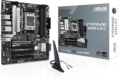 ASUS Prime B650M-A AX II Motherboard AMD B650 AM5 Ryzen DDR5 PCIe 5.0 Wi-Fi 6