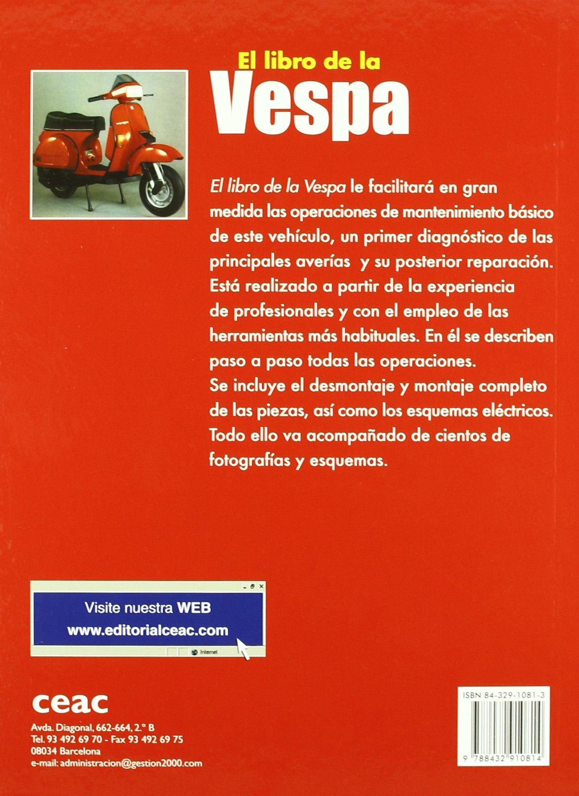 El libro de la Vespa : manual de reparación y mantenimiento: Amazon.co.uk:  Servicios Editoriales Aleph: 9788432910814: Books