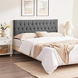 Huatean Home Upholstered King Headboard, Button