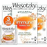 Wissotzky Wellness Immune Herbal Tea, (3 Pack - 60 Tea Bags) | Caffeine Free | With Ginger, Turmeric, Echinacea & Lemon | Herbal Tea for Immune Support & Daily Wellness | Bright, Invigorating Flavor