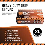 JFA Medical Disposable Heavy Duty Nitrile Gloves Orange Diamond Grip XL Box 50 view 2