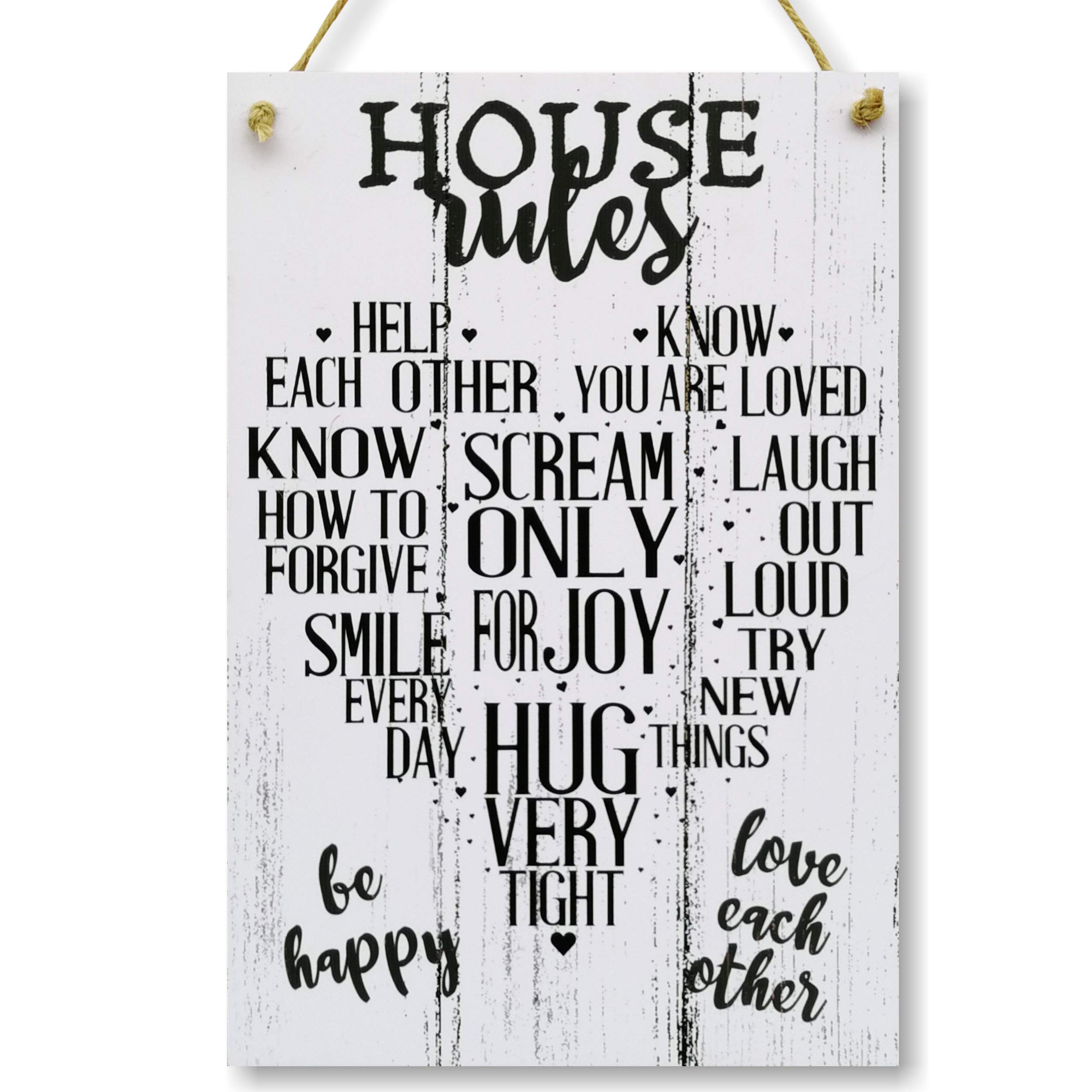CARISPIBET House Rules | Home decoration sign kitchen living room wall art decorative 12" x 8"