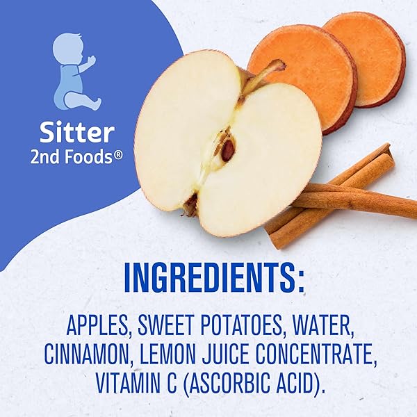 GERBER STAGE 2 BABY FOOD, APPLE SWEET POTATO CINNAMON PUREE POUCH, 2 SERVINGS OF FRUIT & VEGGIE, NO ADDED SWEETENER, NO ARTIFICIAL COLORS OR FLAVORS