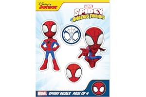 WALL PALZ Marvel Spidey and His Amazing Friends Decals - Set of 4 Vinyl Stickers for Car Water Bottle Bike Helmet Laptop Skateboard - Marvel Stickers for Kids and Adults