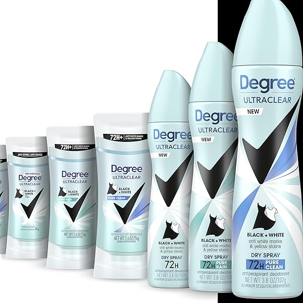 DEGREE ANTIPERSPIRANT FOR WOMEN PROTECTS FROM DEODORANT STAINS PURE CLEAN DEODORANT FOR WOMEN 2.6 OZ