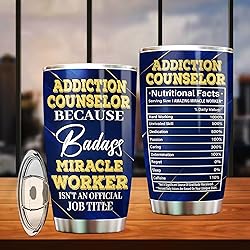 MONIZILUCKY Addiction Counselor Tumbler Stainless