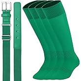 UnFader Baseball Socks and Belts Combo for Youth and Adult, Elastic Softball 2 Pair Socks and 1 Belts