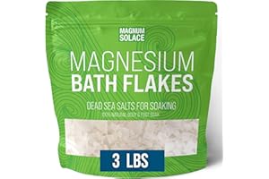 MAGNUM SOLACE Magnesium Flakes for Bath - Magnesium Chloride Flakes - Dead Sea Salts for Soaking, 3 LBS