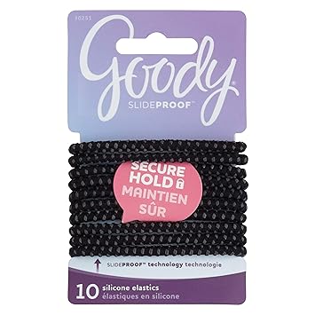 Amazon Com Goody Hair Slideproof Hair Tie Elastics 4mm Black