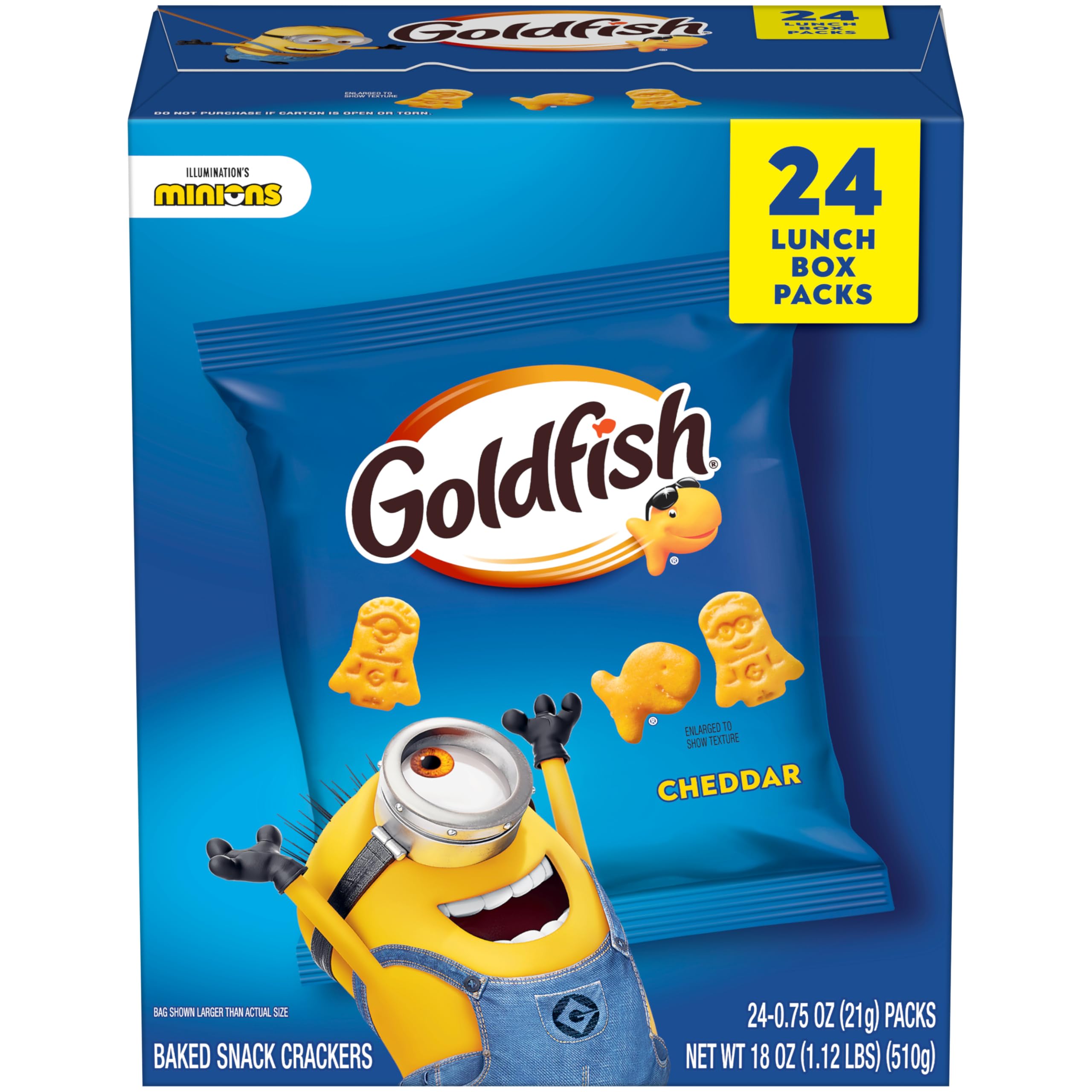 Goldfish Minions Cheddar Crackers, 24 Lunch Box Packs