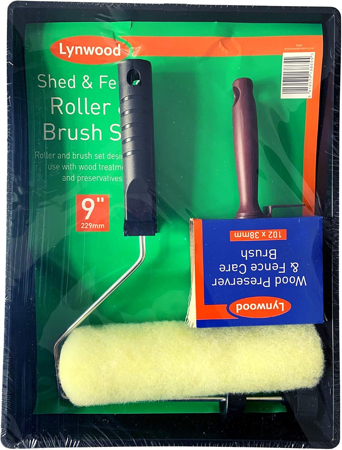 Lynwood 3 Piece Shed Fence Wood Paint Roller Set, Wood Preservatives & Treatments, 9", Black, 9" Shed & Fence Roller Set