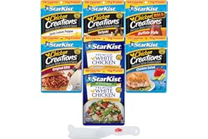 Starkist Chicken Creations, 7 Flavor Variety, 2.6 oz Each with By The Cup Spatula Knife
