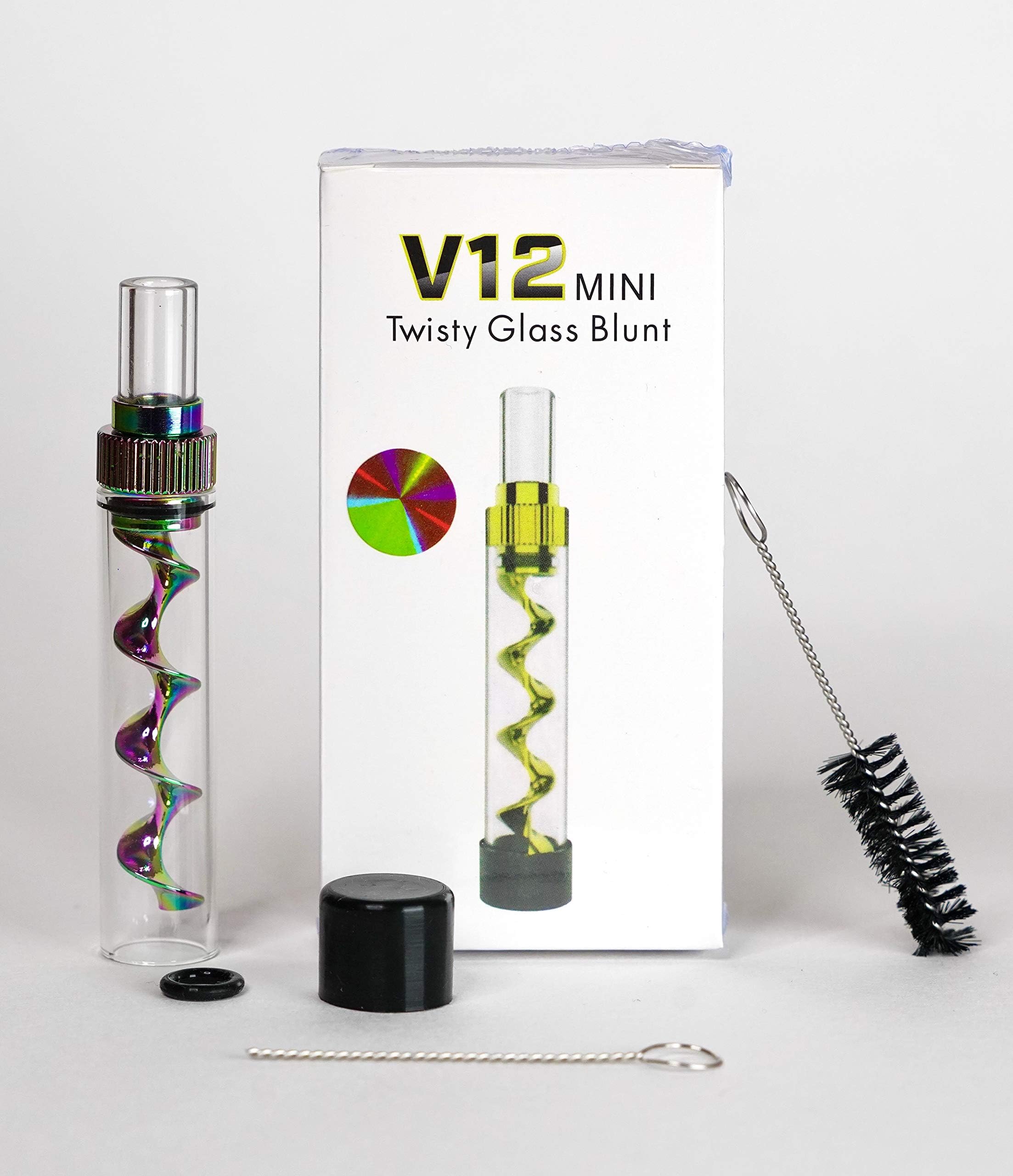Twisty Glass Tool Kit for Tobacco, Dry Herbs, Glass Tube Tool Set + Cleaning Brushes