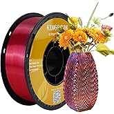 Kingroon PLA 3D Printer Filament, Triple Color Silk PLA Filament, Dimensional Accuracy +/- 0.03 mm, 1 kg Spool(2.2lbs), 1.75 mm, Red Gold Blue