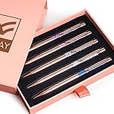 Veway - Luxury Pens for Women, 5 Glitter Rose Gold Writing Pens, Exclusive Pen Sets for Women Gift, Refillable Ballpoint Gift Set for Teachers, Executives & Special Occasions