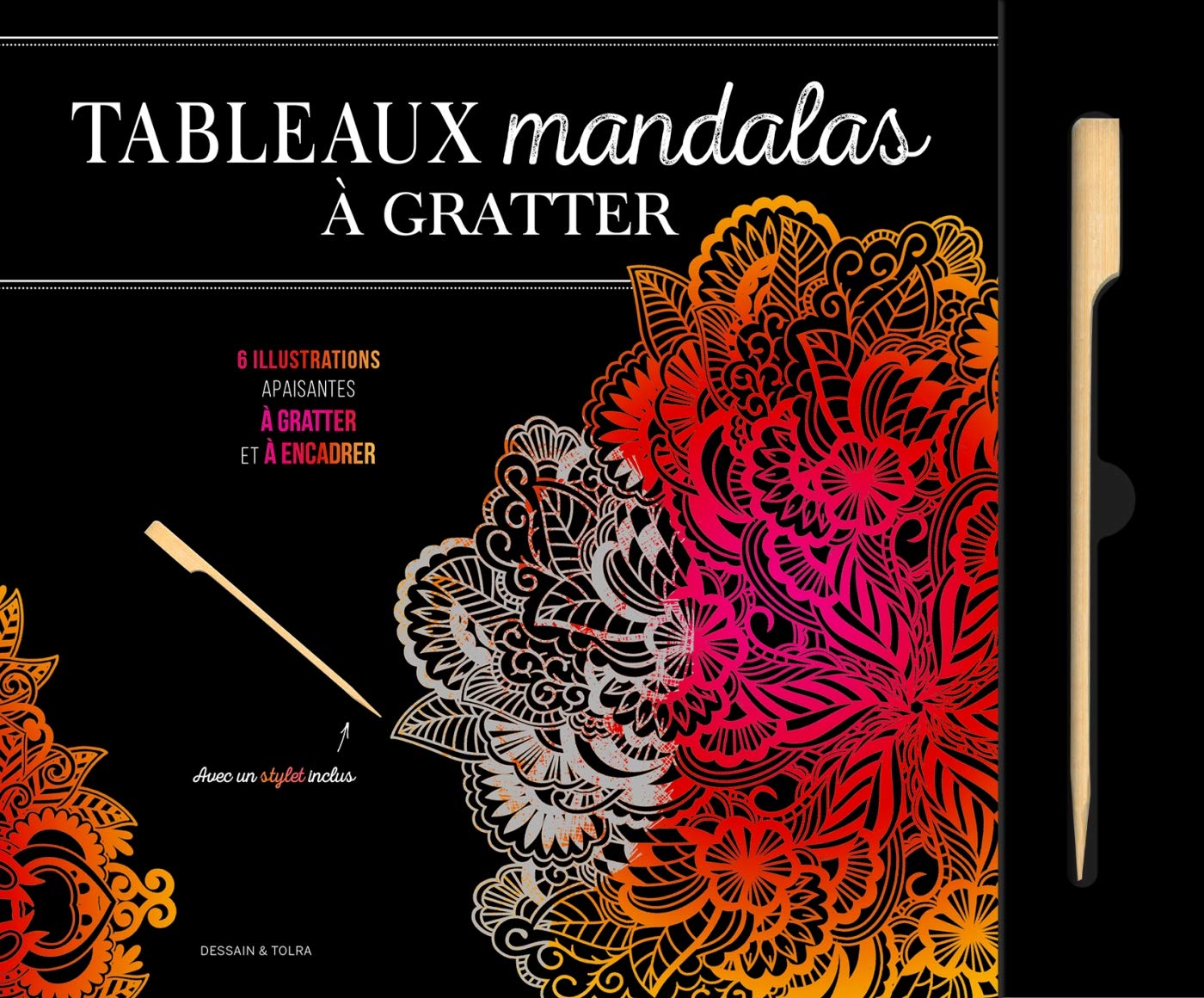 Tableaux Mandalas A Gratter 6 Illustrations Apaisantes A Gratter Et A Colorier Larousse Amazon Fr Livres